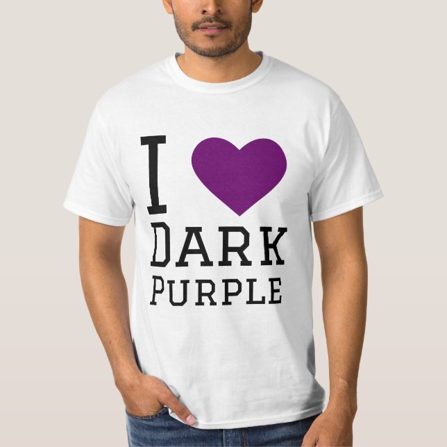 Camiseta Eu adoro roxo escuro (Frente)