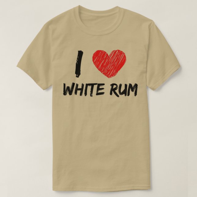 Camiseta Eu Adoro Rum Branco (Frente do Design)
