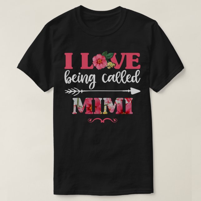 Camiseta Eu Adoro Ser Chamada Mimi Floral Shirts, Funny Gra (Frente do Design)