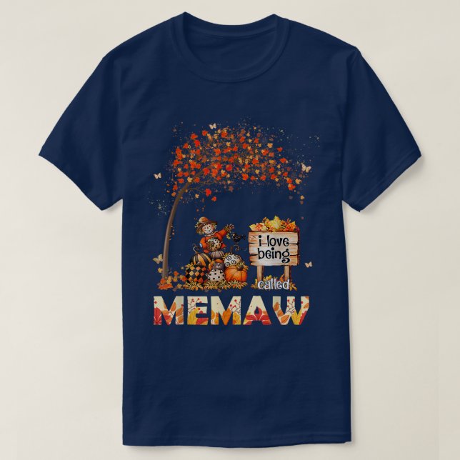 Camiseta Eu Adoro Ser Chamado De "Farmer-Memaw Fall Folhas  (Frente do Design)