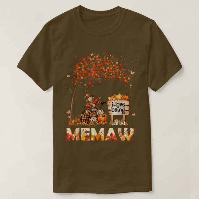 Camiseta Eu Adoro Ser Chamado De "Farmer-Memaw Fall Folhas  (Frente do Design)