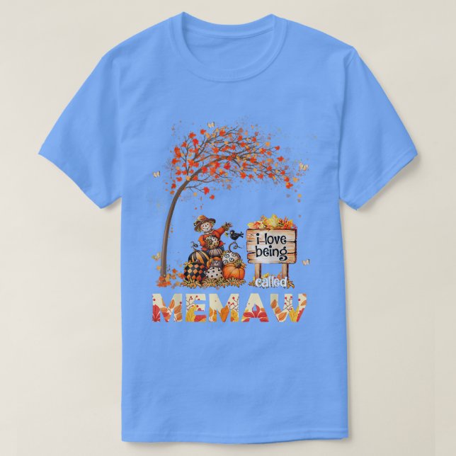 Camiseta Eu Adoro Ser Chamado De "Farmer-Memaw Fall Folhas  (Frente do Design)