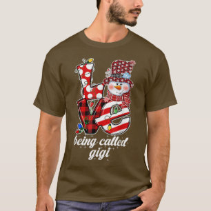 Camiseta Eu Adoro Ser Chamado Gigi Boneco de Neve Natal Xma