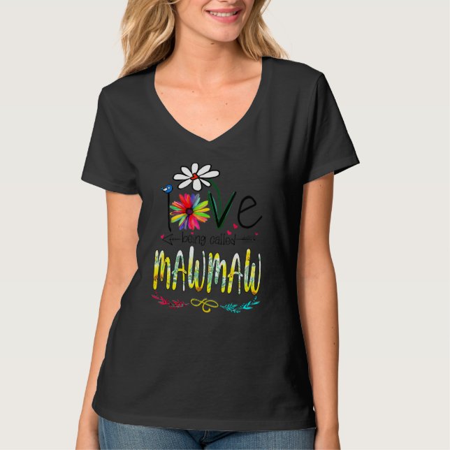 Camiseta Eu Adoro Ser Chamado Mawmaw Sunflower Dia de as mã (Frente)