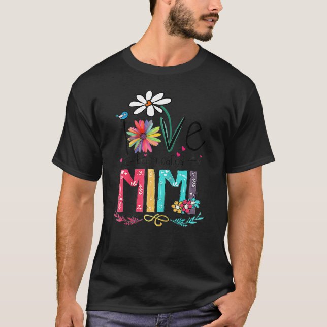 Camiseta Eu Adoro Ser Chamado Mimi Sunflower Dia de as mães (Frente)