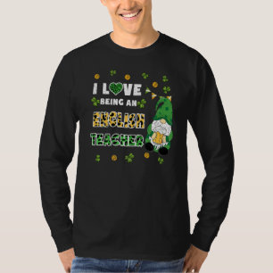 Camiseta Eu Adoro Ser Dia de São Patrício Do Professor Ingl