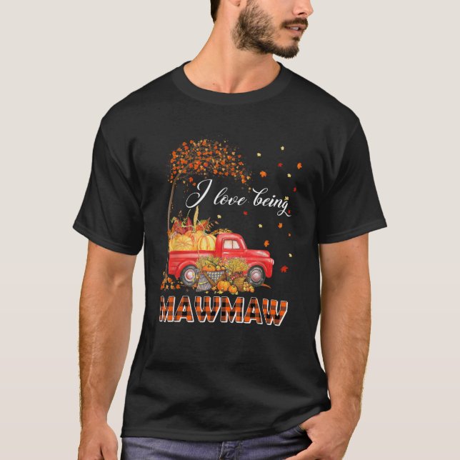 Camiseta Eu Adoro Ser Mawmaw Truck Pumpkin No outono Do Que (Frente)