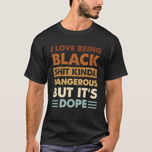 Camiseta Eu Adoro Ser Negros, Engraçados, Homens Africanos  (Frente)