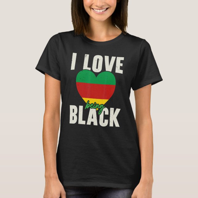 Camiseta Eu Adoro Ser Orgulho Negro Melanin Afro-Americano (Frente)