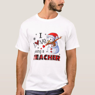 Camiseta Eu Adoro Ser Professora De Natal Dabbing Snowman D