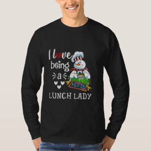 Camiseta Eu Adoro Ser Um Almoço Senhora Bonita Snowman Nata