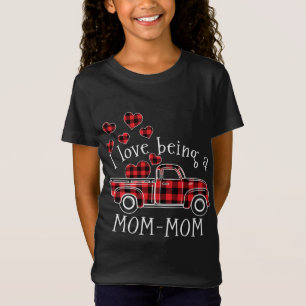 Camiseta Eu adoro ser um Caminhão Vermelho MOM-MOM com vale