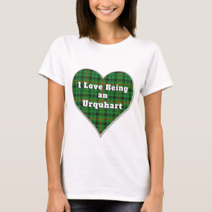 Camiseta Eu adoro ser um Coração de Xadrez Urquhart Clan