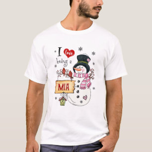 Camiseta Eu Adoro Ser Um Mia Snowman Natal Engraçado Xmas