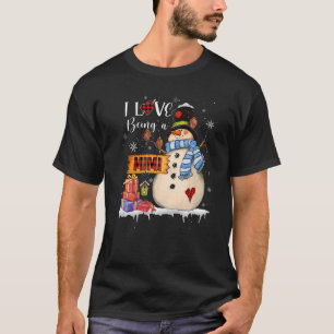 Camiseta Eu Adoro Ser Um Mimi Snowman Papai noel Família Ch