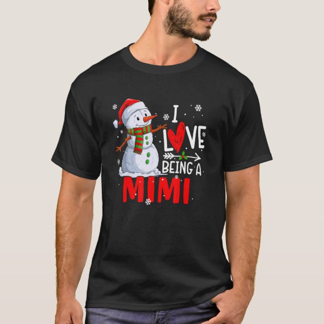 Camiseta Eu Adoro Ser Um Mimi Snowman Vovó De Natal (Frente)