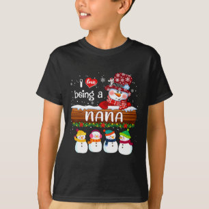Camiseta Eu adoro ser um Nana Snowman Divertido Feliz Natal