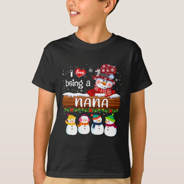 Camiseta Eu adoro ser um Nana Snowman Divertido Feliz Natal (Frente)