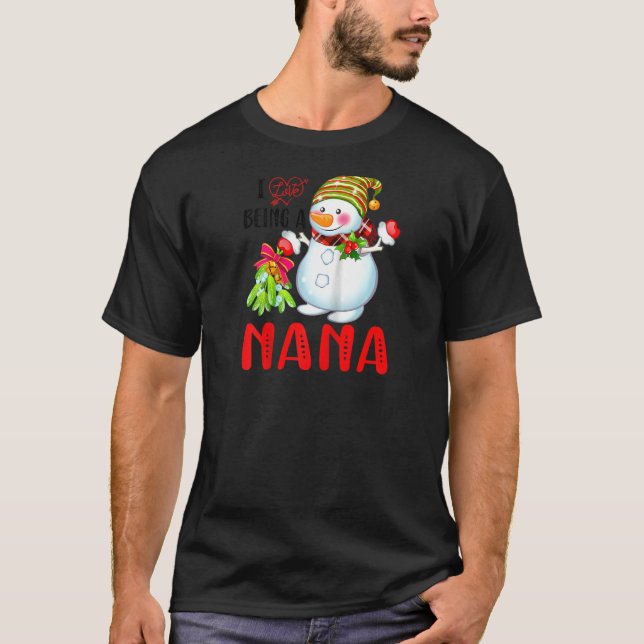 Camiseta Eu Adoro Ser Um Nana Xmas Snowman Scarf Christmas  (Frente)