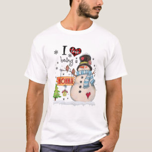 Camiseta Eu Adoro Ser Um Natal De Nonna Snowman Engraçado 