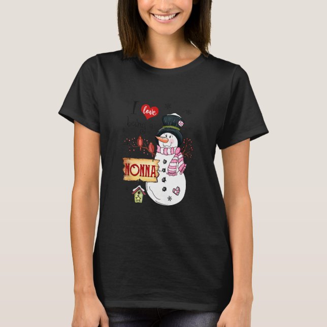 Camiseta Eu Adoro Ser Um Natal De Nonna Snowman Engraçado X (Frente)