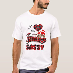 Camiseta Eu Adoro Ser Um Pregado Vermelho Sassy De Coraçã