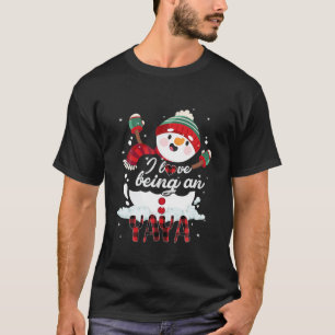 Camiseta Eu Adoro Ser Um Yaya Snowman De Natal Engraçado