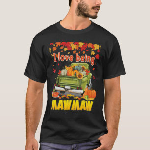 Camiseta Eu Adoro Ser Uma Árvore Mawmaw Pumpkin Caminhão Do