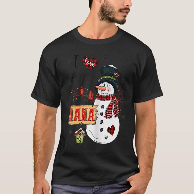 Camiseta Eu Adoro Ser Uma Árvore Natal Nana Snowman (Frente)