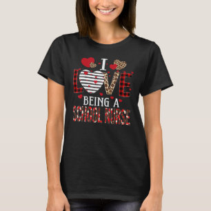 Camiseta Eu Adoro Ser Uma Enfermeira Da Escola, Red Xadrez