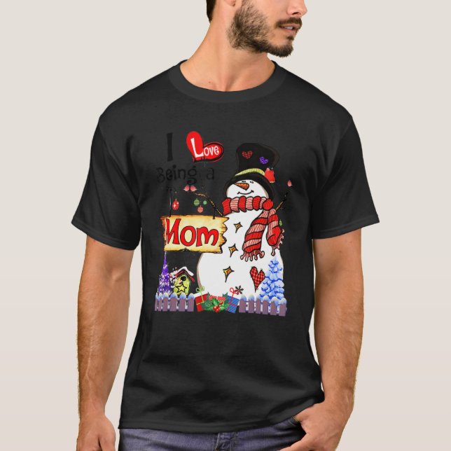 Camiseta Eu Adoro Ser Uma Mãe Snowman Natal Xmas (Frente)