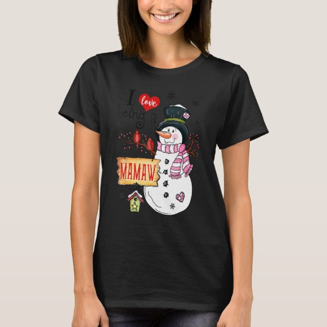 Camiseta Eu Adoro Ser Uma Mamaw Snowman Natal Engraçado Xma (Frente)