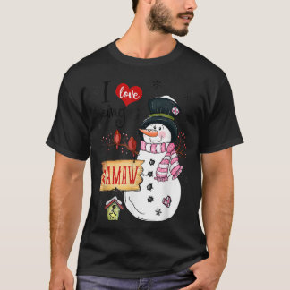 Camiseta Eu Adoro Ser Uma Mamaw Snowman Natal Engraçado Xma
