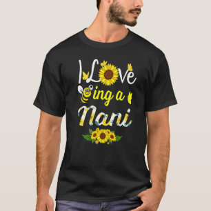 Camiseta Eu Adoro Ser Uma Nani Avó Girassol Abelha Mãe D