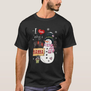 Camiseta Eu Adoro Ser Uma Nanna Snowman Natal Engraçado Xm