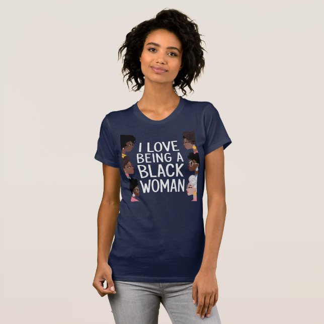 Camiseta Eu adoro ser uma negra negra é um orgulho bonito (Frente Completa)