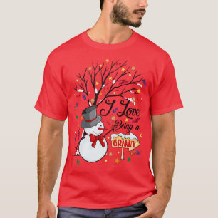 Camiseta Eu adoro ser vovó Snowman, Natal engraçado