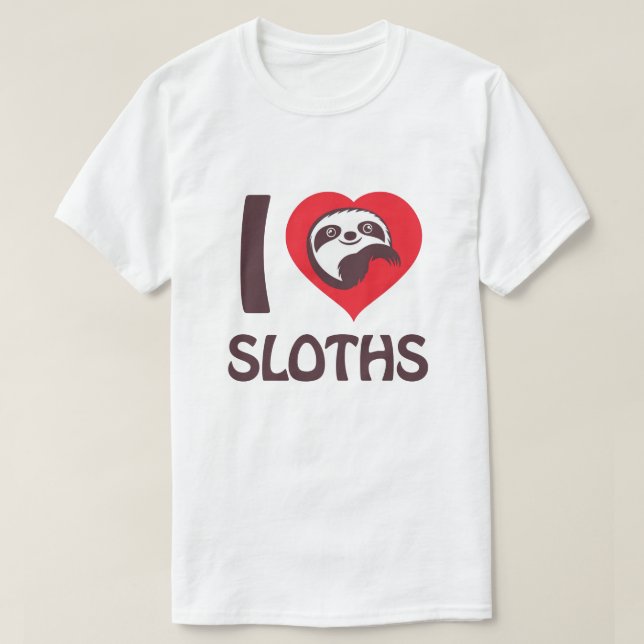 Camiseta Eu adoro Sloths (Frente do Design)