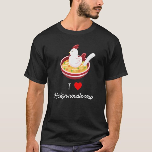 Camiseta Eu Adoro Sopa De Noodle Chickle Engraçada E Bonita (Frente)