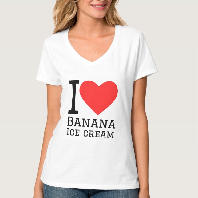 Camiseta Eu adoro sorvete de banana (Frente)
