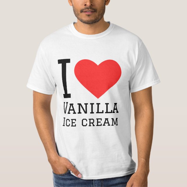 Camiseta Eu adoro sorvete de baunilha (Frente)