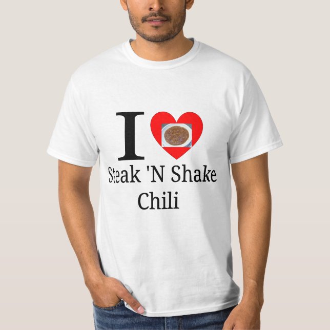 Camiseta Eu adoro Steak 'n Shake Chili (Frente)