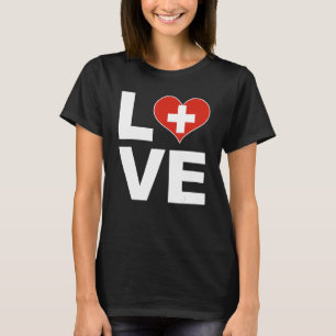 Camiseta Eu adoro Suiça de Sinalizador do Coração Suiça
