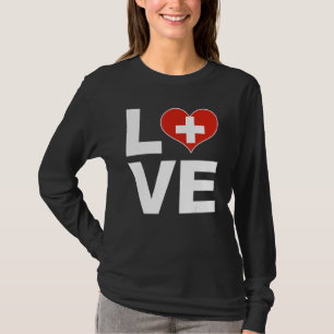Camiseta Eu adoro Suiça de Sinalizador do Coração Suiça