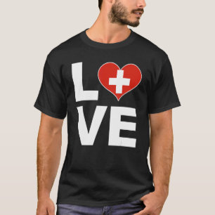 Camiseta Eu adoro Suiça de Sinalizador do Coração Suiça