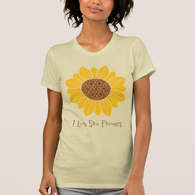 Camiseta Eu adoro Sun Flowers (Frente)