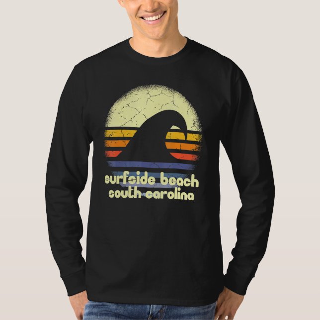 Camiseta Eu Adoro Surfside Beach South Carolina Ocean Wave  (Frente)