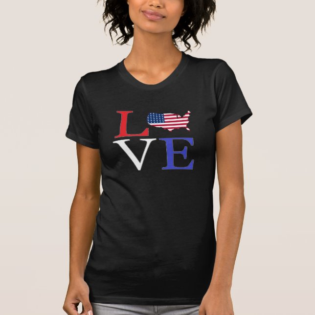 Camiseta Eu adoro T-Shirt Americano (Frente)