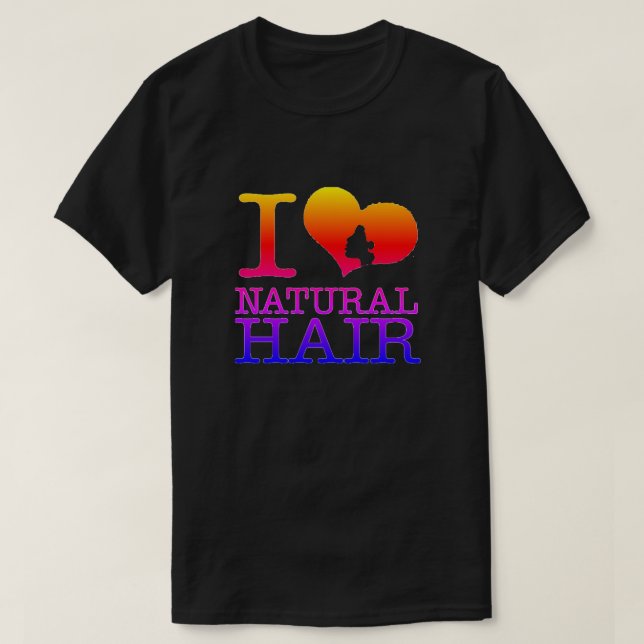 Camiseta Eu adoro T-Shirt de Cabelo Natural (Frente do Design)