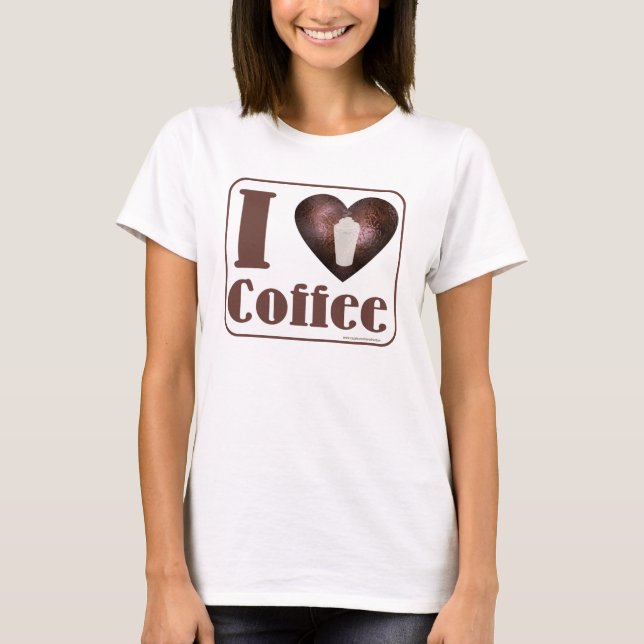 Camiseta Eu adoro t-shirt de café (Frente)